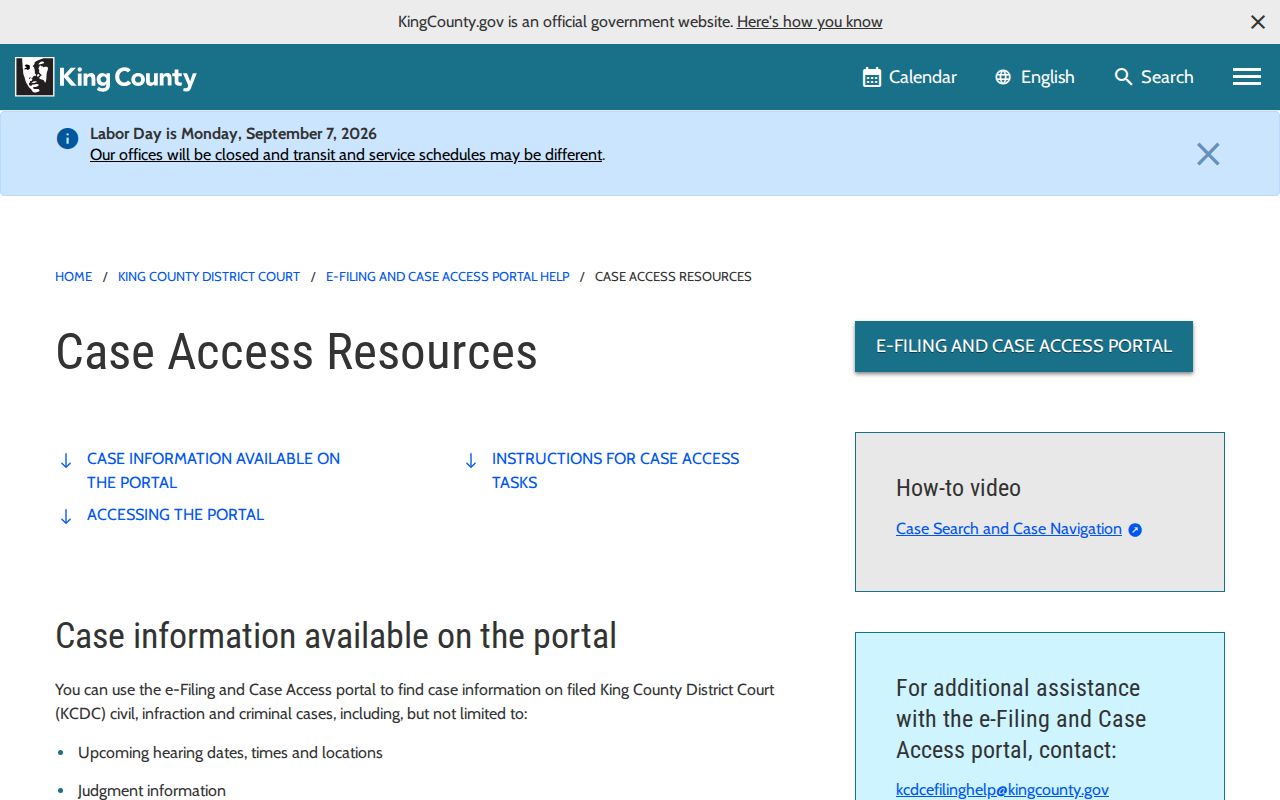 King County District Court access options for a Tukwila resident lookup