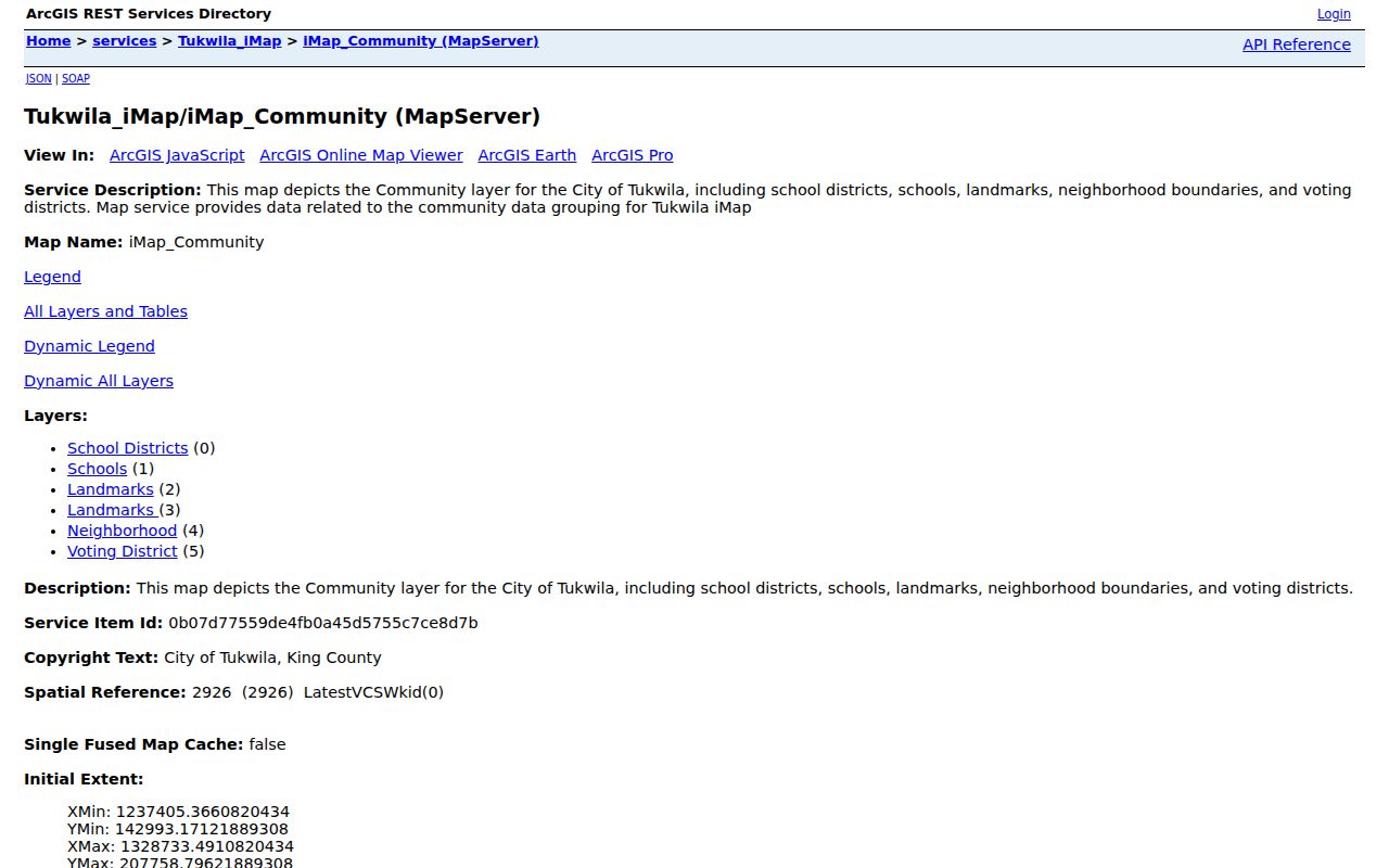 Tukwila Community MapServer neighborhood and voting-district layers